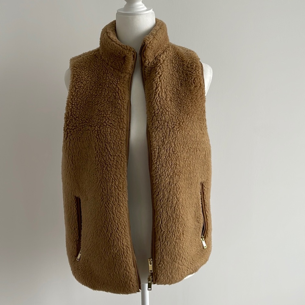 j crew fur vest size s